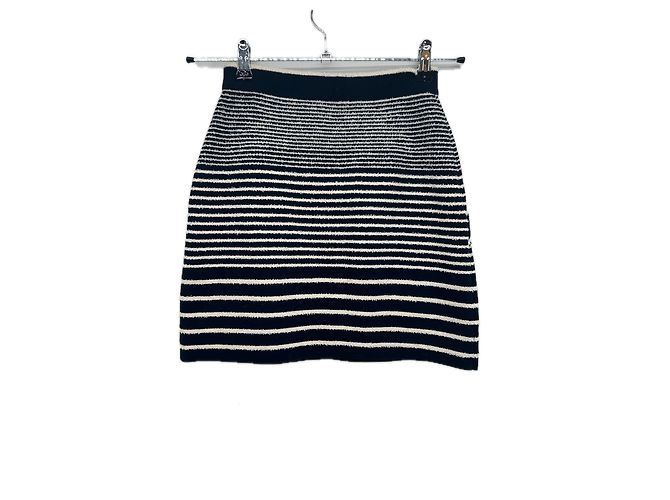 Falda de rayas Maje de algodón azul marino Talla 36 - vista 2