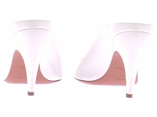 Alaïa Mules brancas de salto Branco - vista 3