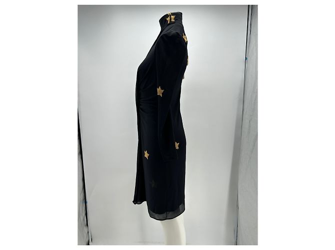 Burberry Schwarzes Kleid mit Sternen - Ansicht 3