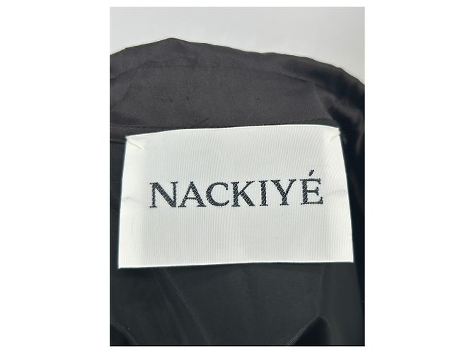 Autre Marque Camicetta in raso nero NACKIYÉ - vista 5