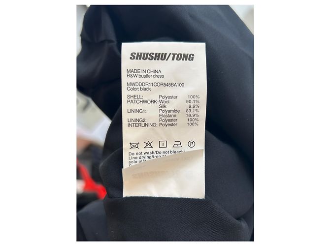 Autre Marque SHUSHU/TONG Trägerloses Kleid Schwarz XS - Ansicht 6