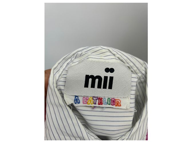 Autre Marque Camisa MII de rayas blanca de algodón Blanco - vista 5
