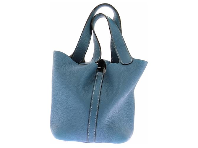 Hermès Borsa in pelle blu "Picotin Lock" - vista 2