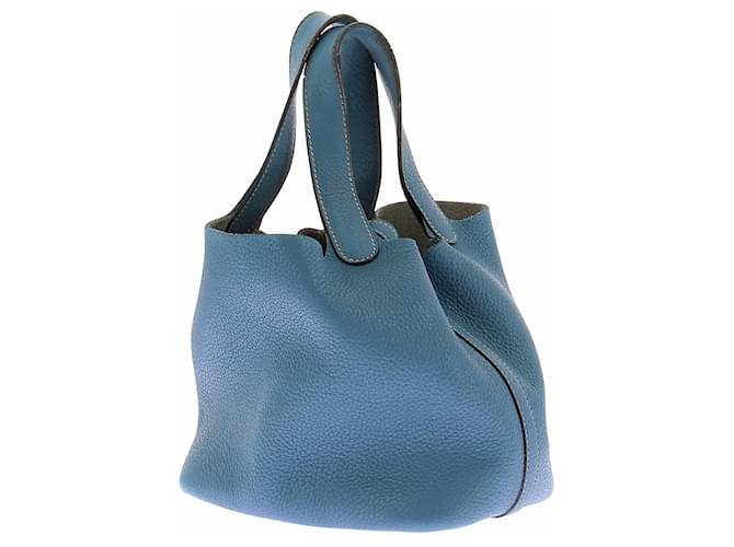 Hermès Borsa in pelle blu "Picotin Lock" - vista 4