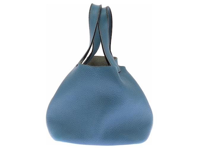 Hermès Borsa in pelle blu "Picotin Lock" - vista 5