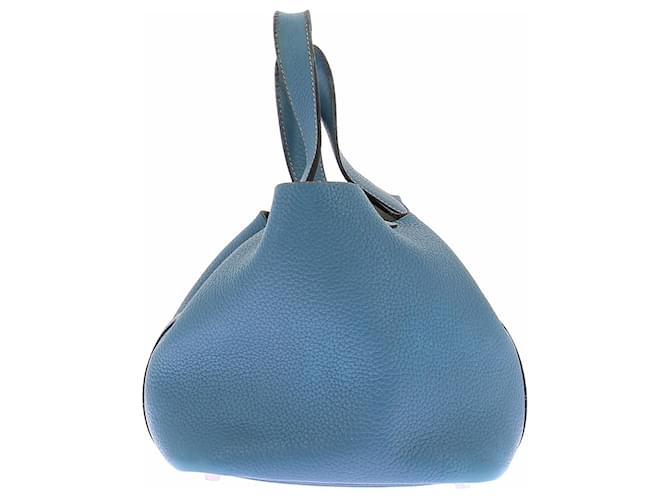 Hermès Borsa in pelle blu "Picotin Lock" - vista 6