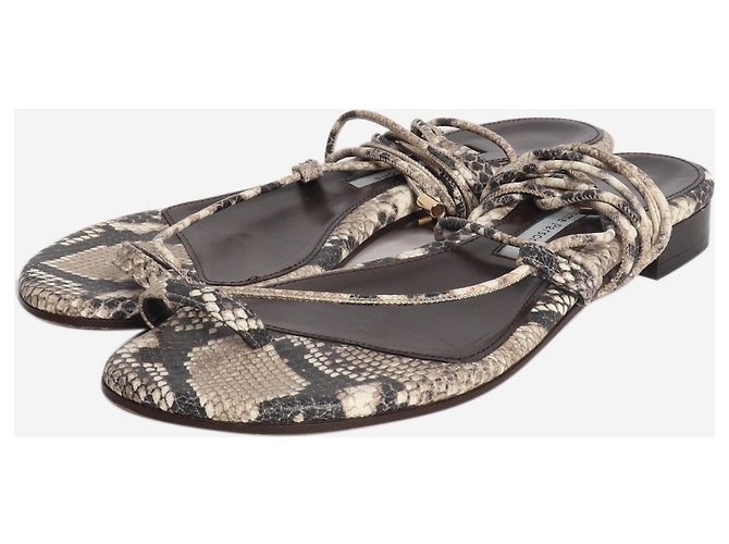Autre Marque Braune Schlangenleder-Sandalen - Größe EU 38 - Ansicht 2