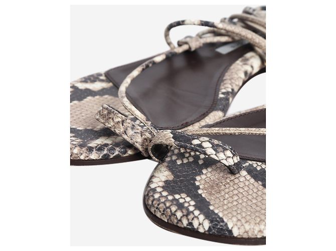 Autre Marque Braune Schlangenleder-Sandalen - Größe EU 38 - Ansicht 3