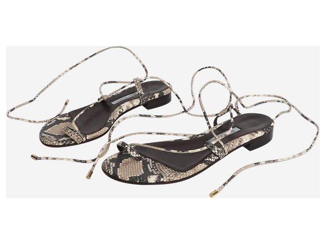 Autre Marque Braune Schlangenleder-Sandalen - Größe EU 38 - Ansicht 5