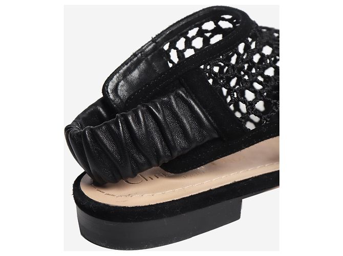 Dior Black suede and mesh slingbacks - size EU 38 (UK 5) - view 4