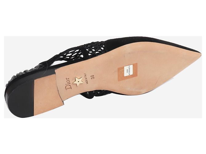 Dior Black suede and mesh slingbacks - size EU 38 (UK 5) - view 5