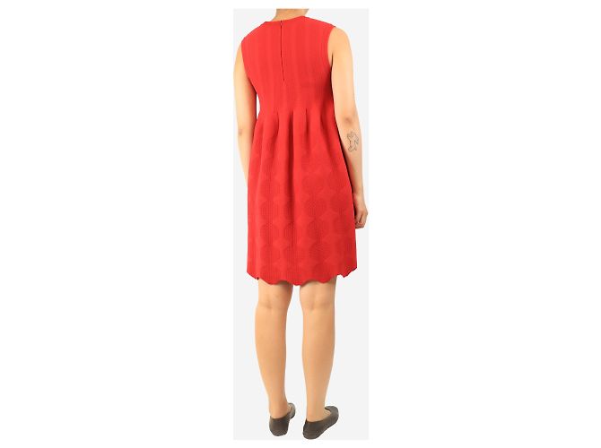 Alaïa Rotes ärmelloses Strickkleid - Größe UK 14 - Ansicht 2