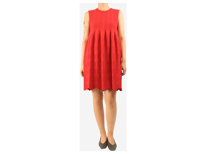 Alaïa Rotes ärmelloses Strickkleid - Größe UK 14 - Ansicht 3