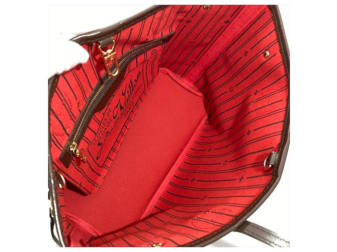 Bolso Tote Louis Vuitton Neverfull PM Castaño Fucsia Damier ebene - vista 5