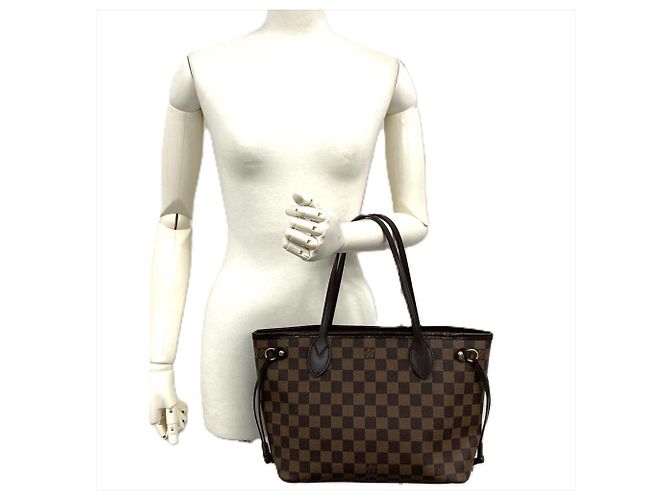 Bolso Tote Louis Vuitton Neverfull PM Castaño Fucsia Damier ebene - vista 9