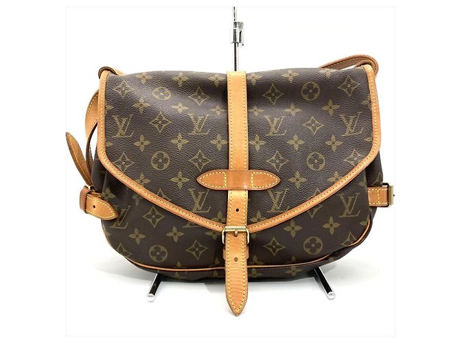 Borsa a Spalla Louis Vuitton Saumur 30 Marrone Monogramma - vista 4