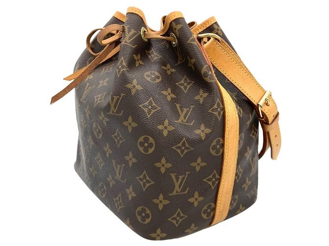 Noe Borsa a Spalla Louis Vuitton Petit Noé Marrone Nero Blu Monogramma - vista 2