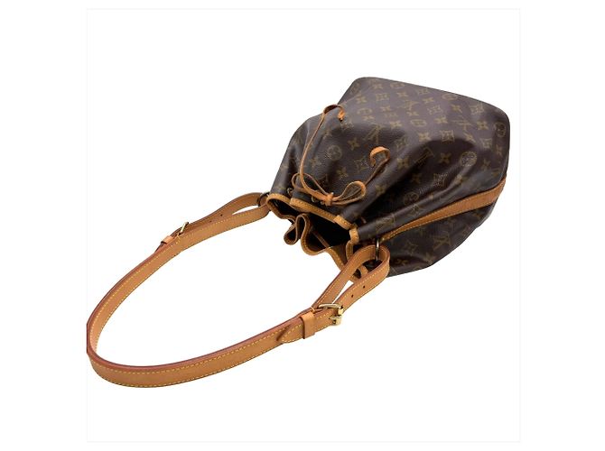 Noe Borsa a tracolla Louis Vuitton Petit Noé Monogram Marrone Nero Monogramma - vista 4