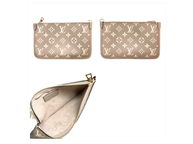 Borsa a tracolla Louis Vuitton Carryall Zip NM PM Multicolore Beige Crudo Monogramma - vista 8