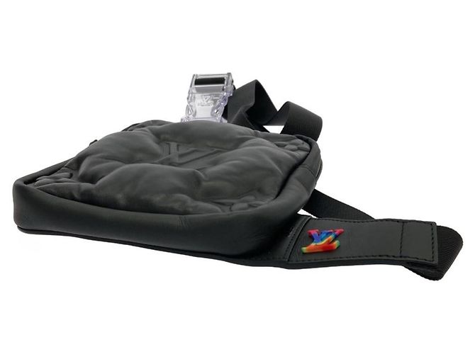 Borsa a tracolla in pelle nera Louis Vuitton Nero - vista 3