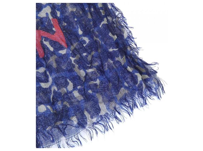 Stola Louis Vuitton Beige e Blu Navy - vista 2