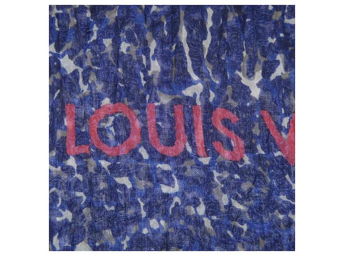 Stola Louis Vuitton Beige e Blu Navy - vista 4