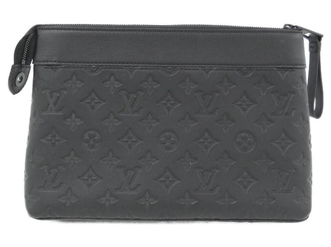 Borsa Louis Vuitton Monogram Shadow Pochette Voyage Souple Nero - vista 2