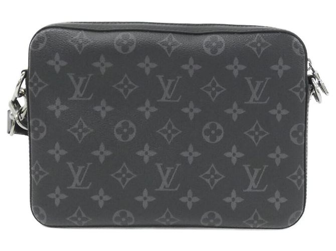 Louis Vuitton Monogram Eclipse Reverse Trio Messenger Umhängetasche Schwarz Grau - Ansicht 2