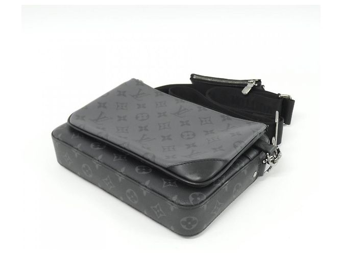 Louis Vuitton Monogram Eclipse Reverse Trio Messenger Umhängetasche Schwarz Grau - Ansicht 3