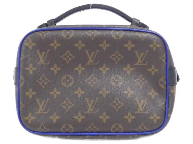 Borsa Messenger Louis Vuitton Monogram Macassar S-Lock Marrone Blu - vista 2