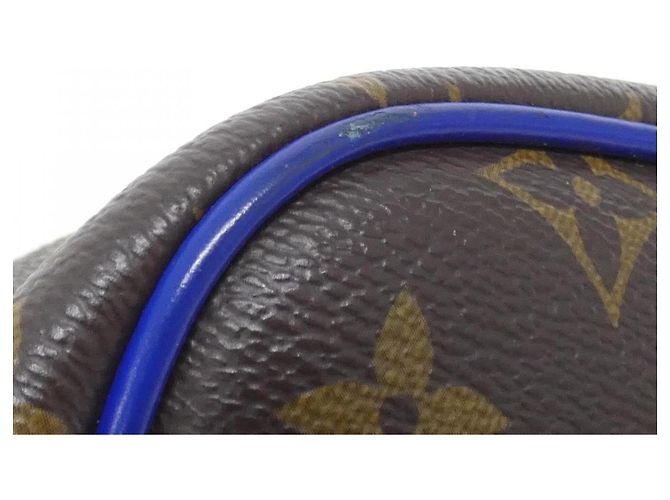 Borsa Messenger Louis Vuitton Monogram Macassar S-Lock Marrone Blu - vista 3