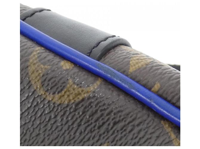 Borsa Messenger Louis Vuitton Monogram Macassar S-Lock Marrone Blu - vista 7