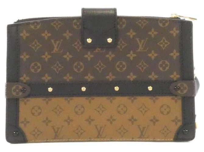 Clutch Trunk Monogram Reverse Louis Vuitton Marrone - vista 2