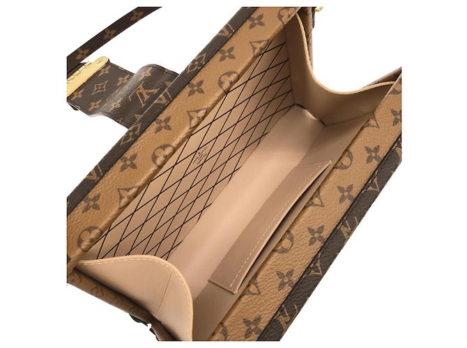 Borsa a tracolla Louis Vuitton Monogram Reverse Petite Malle Marrone - vista 8