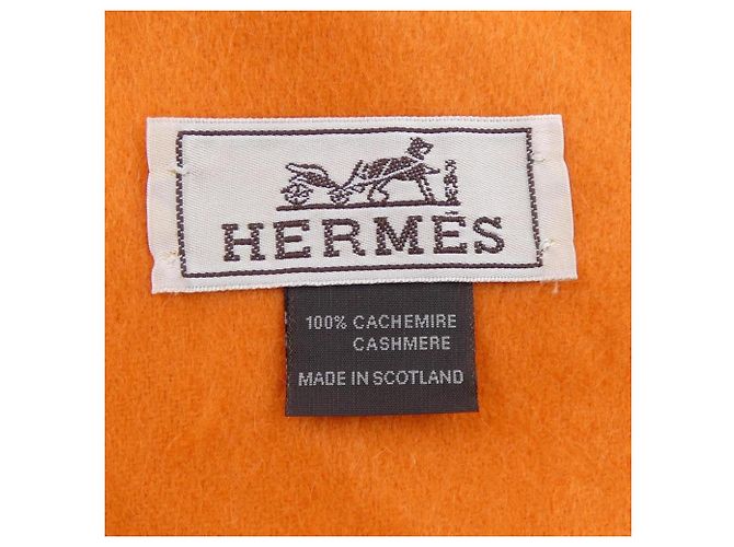 Hermès Stola in cashmere Hermes Arancione - vista 3