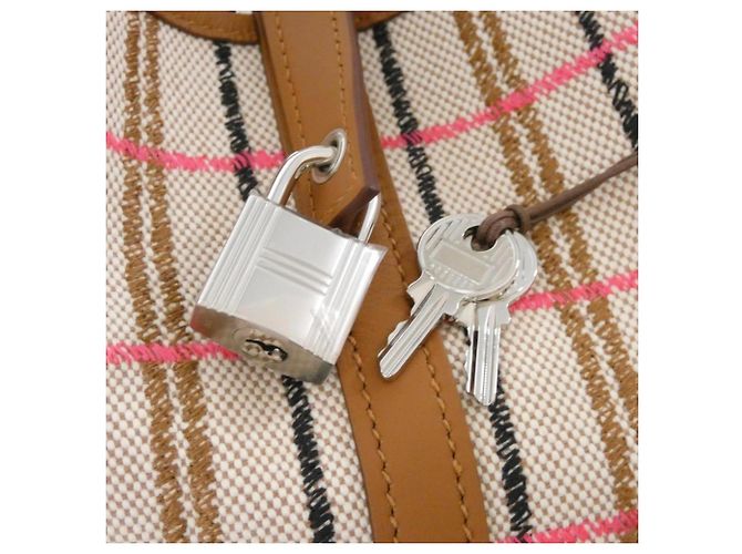 Hermès Borsa Hermes Couverte Carre Picotin Lock PM Nero Rosso Beige D'oro Crudo - vista 3