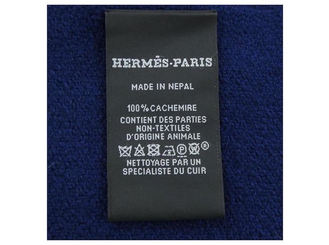 Hermès Stola in cashmere Hermes in Navy Blu navy - vista 3