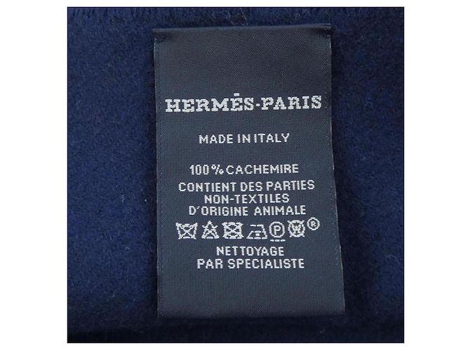 Hermès Stola in cashmere blu navy Hermes - vista 3