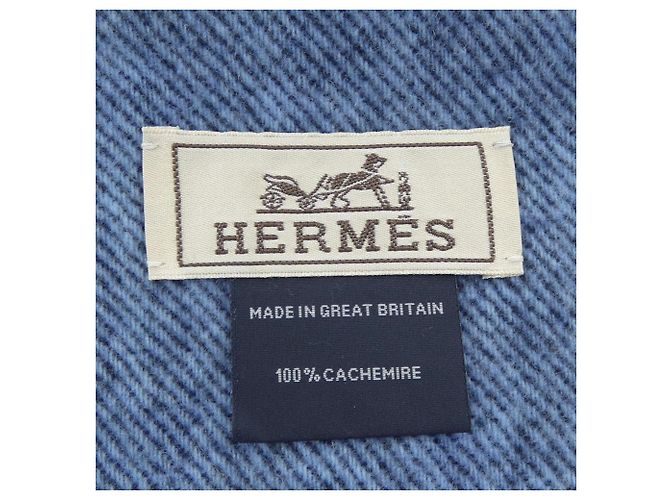 Hermès Stola in cashmere Hermes Blu Blu navy - vista 3