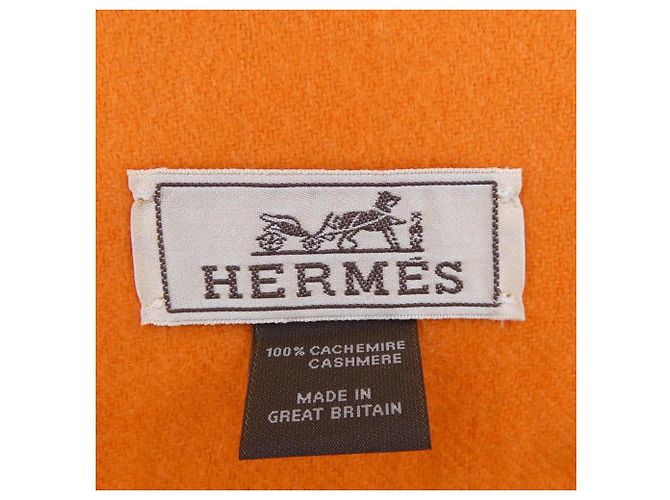 Hermès Stola in cashmere arancione Hermes - vista 3