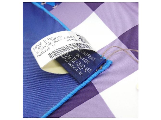 Hermès Hermes L'ART DU SARASA Schal Blau - Ansicht 3
