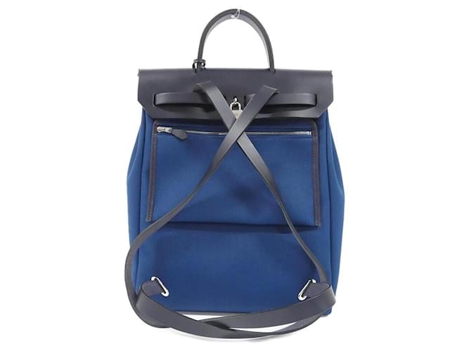 Hermès Hermes Herbag Zip-A-Do Backpack Azul Azul oscuro - vista 2