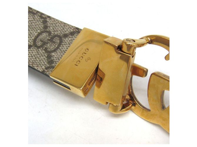 Cinturón reversible Gucci GG Emblem Negro Beige - vista 10