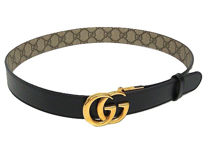 Cinturón reversible Gucci GG Emblem Negro Beige - vista 3