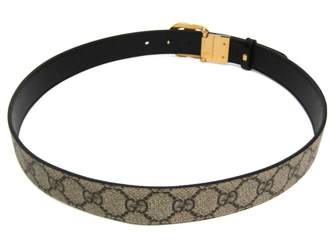 Cinturón reversible Gucci GG Emblem Negro Beige - vista 4