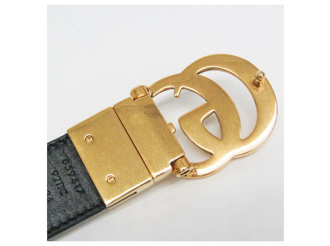Cinturón reversible Gucci GG Emblem Negro Beige - vista 8
