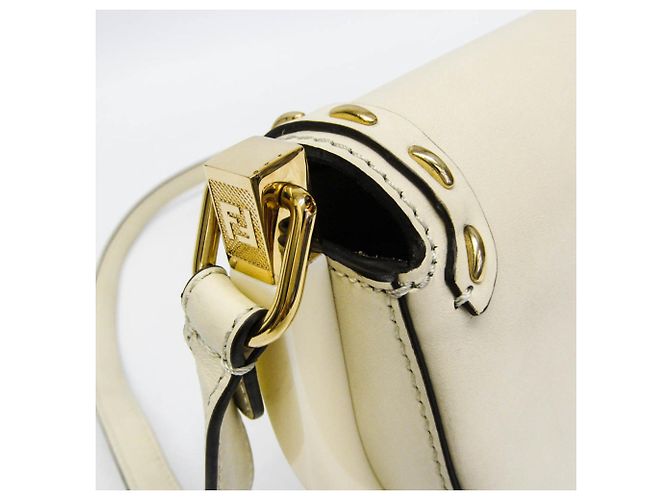 Borsa a tracolla in pelle da donna Fendi Moonlight 8BT346 Bianco sporco - vista 6