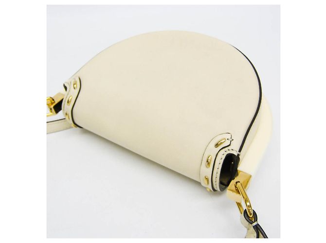 Borsa a tracolla in pelle da donna Fendi Moonlight 8BT346 Bianco sporco - vista 8