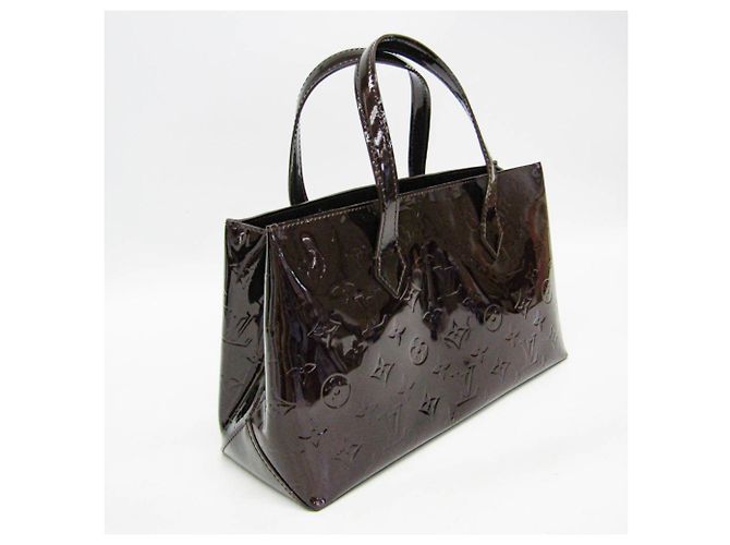 Borsa Louis Vuitton Monogram Vernis Wilshire PM Bordò - vista 7