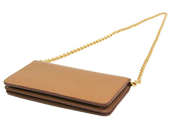 Portafoglio con catena/a tracolla in pelle da donna Prada Marrone chiaro - vista 2